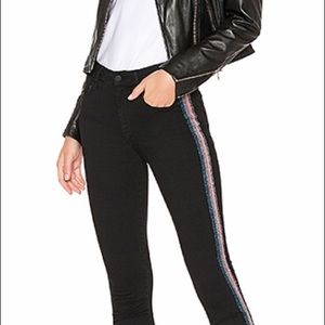 MOTHER Looker Hi-rise Glitter Stripe 28